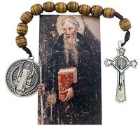 EZVFIRPDFZ Chapelet 1 décennie de Saint Benoît avec carte de prière de poche