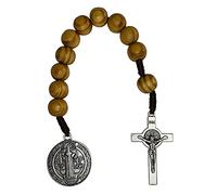 EZVFIRPDFZ Chapelet catholique de poche pour Saint Benoît - En bois marron - Style ouvert - Pour une décennie