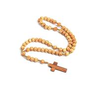EZVFIRPDFZ Chapelet catholique en bois fait à la main - Médaille de prière - Chapelet catholique en bois