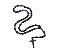 EZVFIRPDFZ Chapelet catholique en bois fait à la main - Médaille de prière - Chapelet catholique en bois