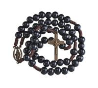 EZVFIRPDFZ Chapelet catholique en perles de verre noir avec carte de prière, communion pour femmes, mères et grands-mères