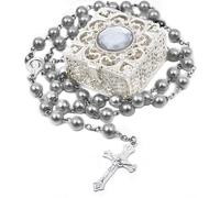 EZVFIRPDFZ Chapelet de première communion pour filles et garçons, chapelet catholique pour homme, femme, cadeau pour mère, grand-mère, personnes âgées, Box