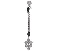 EZVFIRPDFZ Chapelet d'une décennie | Croix de pardon et médaille de Saint Benoît | À accrocher sur un sac à main ou un sac à dos | Fabriqué en Italie