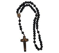 EZVFIRPDFZ Chapelet en bois avec perles pour homme, religieux catholique inspirant, 55,9 cm