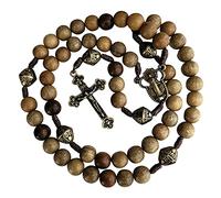 EZVFIRPDFZ Chapelet en bois élégant fait à la main avec perles en bois et bronze