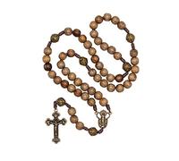 EZVFIRPDFZ Chapelet en bois massif fait à la main Notre Dame Noyer