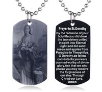 EZVFIRPDFZ Collier avec plaque d'identité pour baptême, sainte Bible, gravure catholique, communion, confirmation, rite