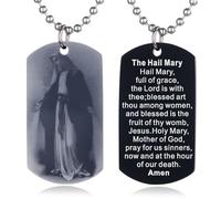 EZVFIRPDFZ Collier avec plaque d'identité pour baptême, sainte Bible, gravure catholique, communion, confirmation, rite