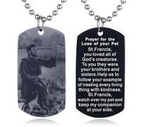 EZVFIRPDFZ Collier avec plaque d'identité pour baptême, sainte Bible, gravure catholique, communion, confirmation, rite