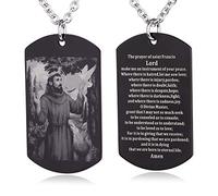 EZVFIRPDFZ Collier avec plaque d'identité pour baptême, sainte Bible, gravure catholique, communion, confirmation, rite