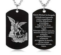 EZVFIRPDFZ Collier avec plaque d'identité pour baptême, sainte Bible, gravure catholique, communion, confirmation, rite