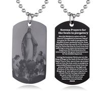 EZVFIRPDFZ Collier avec plaque d'identité pour baptême, sainte Bible, gravure catholique, communion, confirmation, rite