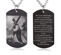 EZVFIRPDFZ Collier avec plaque d'identité pour baptême, sainte Bible, gravure catholique, communion, confirmation, rite