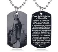 EZVFIRPDFZ Collier avec plaque d'identité pour baptême, sainte Bible, gravure catholique, communion, confirmation, rite