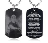 EZVFIRPDFZ Collier avec plaque d'identité pour baptême, sainte Bible, gravure catholique, communion, confirmation, rite