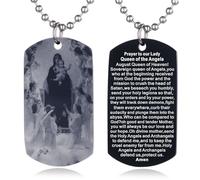 EZVFIRPDFZ Collier avec plaque d'identité pour baptême, sainte Bible, gravure catholique, communion, confirmation, rite