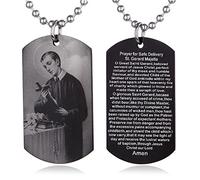EZVFIRPDFZ Collier avec plaque d'identité pour baptême, sainte Bible, gravure catholique, communion, confirmation, rite