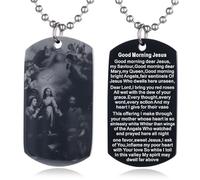 EZVFIRPDFZ Collier avec plaque d'identité pour baptême, sainte Bible, gravure catholique, communion, confirmation, rite
