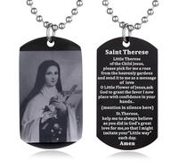 EZVFIRPDFZ Collier avec plaque d'identité pour baptême, sainte Bible, gravure catholique, communion, confirmation, rite