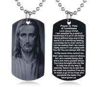 EZVFIRPDFZ Collier avec plaque d'identité pour baptême, sainte Bible, gravure catholique, communion, confirmation, rite