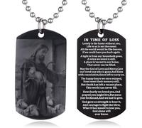 EZVFIRPDFZ Collier avec plaque d'identité pour baptême, sainte Bible, gravure catholique, communion, confirmation, rite