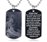 EZVFIRPDFZ Collier avec plaque d'identité pour baptême, sainte Bible, gravure catholique, communion, confirmation, rite