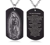 EZVFIRPDFZ Collier avec plaque d'identité pour baptême, sainte Bible, gravure catholique, communion, confirmation, rite