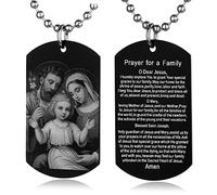 EZVFIRPDFZ Collier avec plaque d'identité pour baptême, sainte Bible, gravure catholique, communion, confirmation, rite