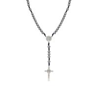 EZVFIRPDFZ Collier chapelet pour homme et femme Médaille et croix en acier inoxydable