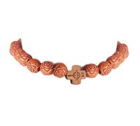 EZVFIRPDFZ Colorful Bling Bracelet religieux avec croix en bois 10 mm pour homme et femme Fait à la main