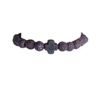 EZVFIRPDFZ Colorful Bling Bracelet religieux avec croix en bois 10 mm pour homme et femme Fait à la main