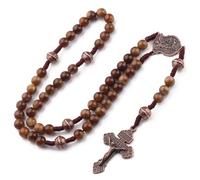 EZVFIRPDFZ Grand chapelet de 10 mm avec médaille miraculeuse Michael et crucifix de pardon