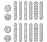 EZVFIRPDFZ Lot de 10 médailles de Saint Benoît catholique de Saint Benoît pour bijoux, pendentifs, chapelet, fournitures de fabrication, breloques religieuses en métal