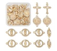 EZVFIRPDFZ Lot de 100 pendentifs en forme de croix en bois teint - 32,5 à 33,5 mm - Pour homme et femme - Bricolage de colliers de Pâques - Fabrication de bijoux