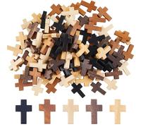 EZVFIRPDFZ Lot de 200 pendentifs en forme de croix en bois naturel de 139,7 cm pour fêtes, chapelet de Pâques, colliers, fabrication de bijoux, ornements à suspendre, accessoires d'artisanat