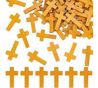 EZVFIRPDFZ Lot de 200 pendentifs en forme de croix en bois naturel de 139,7 cm pour fêtes, chapelet de Pâques, colliers, fabrication de bijoux, ornements à suspendre, accessoires d'artisanat