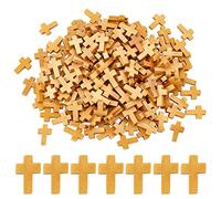 EZVFIRPDFZ Lot de 200 pendentifs en forme de croix en bois naturel de 139,7 cm pour fêtes, chapelet de Pâques, colliers, fabrication de bijoux, ornements à suspendre, accessoires d'artisanat