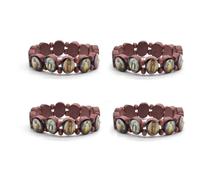 EZVFIRPDFZ Lot de 4 bracelets en bois avec chapelet extensible en bois - Cadeau religieux