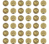EZVFIRPDFZ Lot de 60 breloques en alliage avec croix de Jésus et Saint Benoît - Perles plates rondes double face pour chapelet catholique, collier, bracelet, fabrication de bijoux