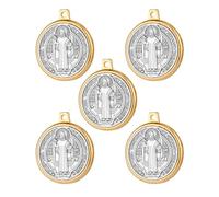 EZVFIRPDFZ Médailles de Saint Benoît à 3 trous pour centre de table, pendentif de Saint Benoît contre le mal pour la fabrication de bijoux pour hommes et femmes