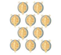 EZVFIRPDFZ Médailles de Saint Benoît à 3 trous pour centre de table, pendentif de Saint Benoît contre le mal pour la fabrication de bijoux pour hommes et femmes