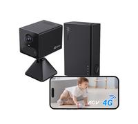 EZVIZ 2K 4G Caméra intérieure sans Fil avec Batterie Externe, CB2 Kit Noir | Mode AOV, Détection de Personne, Carte SD jusqu'à 512 Go (non incluse), Vidéo Time-lapse, Audio Bidirectionnel
