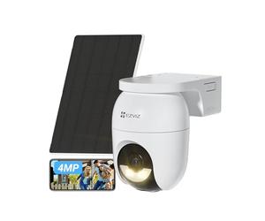 EZVIZ 2K+ Caméra Extérieure sans Fil avec Mode AOV, Caméra à Batterie PT avec Détection de Personnes et de Véhicules, Vision Nocturne Couleur & Défense Active, WiFi 6, CB8 Lite 4MP+5W Panneau Solaire