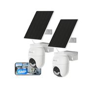 EZVIZ 3K+ Caméra Extérieure sans Fil avec Mode AOV, Caméra à Batterie PT avec Détection de Personnes et de Véhicules, Vision Nocturne Couleur & Défense Active, WiFi 6, CB8 Lite 3k+ 2PK