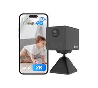 EZVIZ 4G Caméra Surveillance intérieure sans Fil, 2K, Mode AOV, Détection de Personne, Carte SD jusqu'à 512 Go (Non Incluse), Vidéo Time-Lapse, Audio Bidirectionnel, Design compacte, CB2 Noir