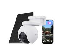 EZVIZ 4G LTE 4K Camera Surveillance exterieure sans Fil EB8 Pro Kit | Avec Panneau Solaire, 4G/Wi-Fi basc.Auto, Mode AOV, Détection 20+ formes d'animaux, Humaine/véhicule, 360° PTZ