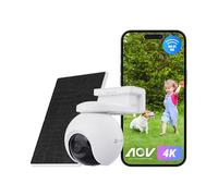 EZVIZ 4G LTE 4K Camera Surveillance WiFi exterieure sans Fil avec Panneau Solaire, 4G/Wi-FI basc.Auto, Mode AOV, Détection 20+ Formes d'animaux, Humaine/véhicule, 360° PTZ, EB8 Pro 4G 8MP Kit