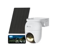 EZVIZ 4G LTE Camera Solaire, 2K+ Camera Surveillance WiFi Exterieure sans Fil, Wi-Fi/4G Compatible, AOV 24/7 Enregistrement, Détection Humaine/Véhicules, Vision Nocturne Couleur, CB8 Lite 4G Kit