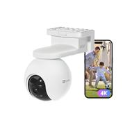 EZVIZ 4K(8MP) Caméra Surveillance WiFi Extérieure sans Fil - Batterie 10400mAh, Détection de Personnes/Véhicules, Caméra Extérieure 360°, Mode AOV, Vision Nocturne Couleur, Défense Active, CB8 Pro 4K