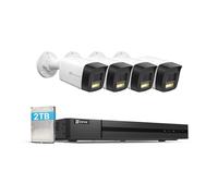 EZVIZ 4K Caméra de Surveillance Extérieure avec 8CH 2To NVR, 4X Caméra PoE | Kit Vidéo Surveillance,Détection de Personne/Véhicule AI, Vision Nocturne de 30m avec Audio, IP67, H3K PoE 4K kit